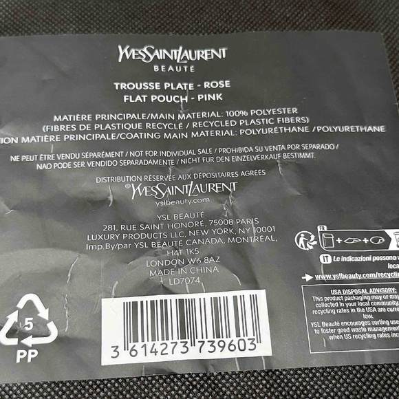 Yves Saint Laurent Beaute YSL Rose/Pink Makeup Bag Pouch case clutch envelope - Picture 9 of 11